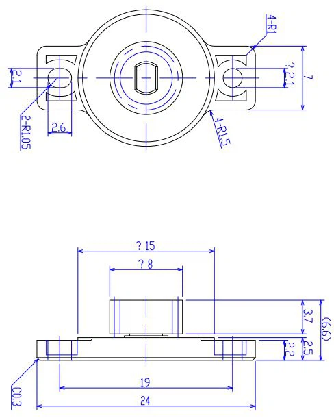 Gear Rotary Damper TRD-G2 Drawing 